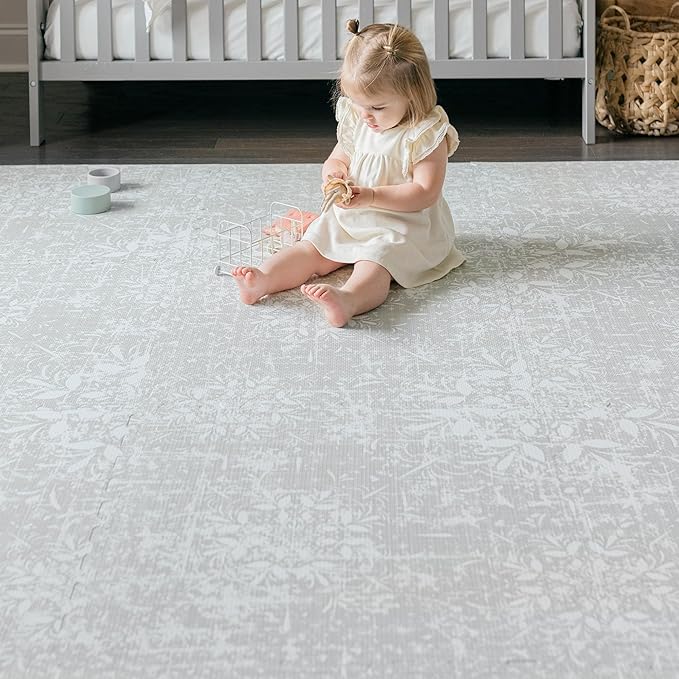 Baby Play Mat for Floor - Eden (6x8ft) - Premium EVA Foam Play Mat for Babies & Toddlers (Ages 0-5+) - Non-Toxic Playmat for Tummy Time, Crawling & Playroom - Stylish & Comfortable