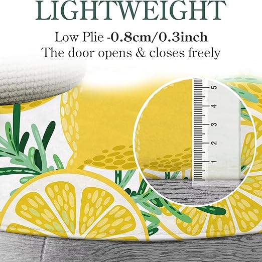 Lemon Round Rug Yellow Circle Rugs for Bedroom Dorm Living Room Lemon Tree Area Rug Floor Mat Pad Doormat Carpet, 5'X5'(150X150cm)