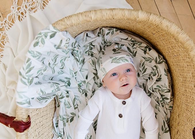 Copper Pearl Large Premium Knit Baby Swaddle Receiving Blanket Fern