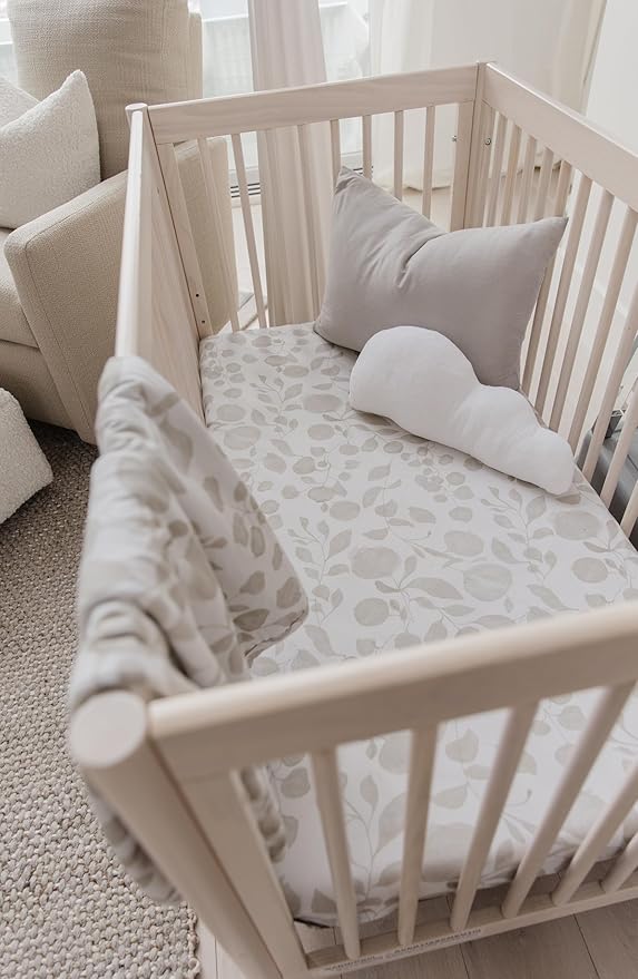 Oilo Baby Blanket, Luxury Soft Plush Backing & 100% Turkish Cotton Jersey Print, Double Layered, 30" x 40", Rolled Jersey Edge Trim, Machine Washable, Perfect for Infant or Toddlers, Beige Leaf