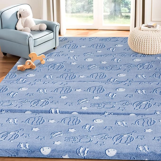 MeMoreCool Kids Floor Futon Mattress, Play Mat Muscle Mat Large 6x4 FT, Thicken Foam Tatami Mattress for Children Play Area, Foldable Sleeping Crawling Pad for Playroom