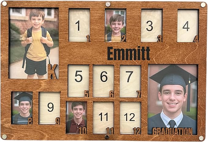 School Years Picture Frame Kids School Frame Graduation Photo holder K-12 Picture holder Kindergarten to Graduation display Photo Collage display Picture Frames pre K-12 Years (K-Graduation 3.0))