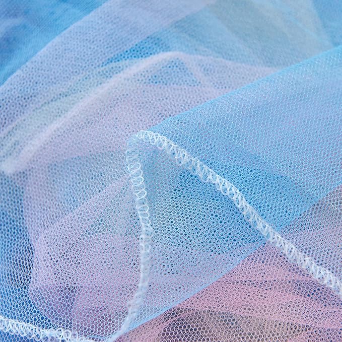 Kertnic Rainbow Bed Canopy for Girls Dreamy Mosquito Net for Bed Round Dome Princess Bed Canopy Girl Room Play Tent Kids Canopy Bed Netting Curtains (Single Layer- Blue)