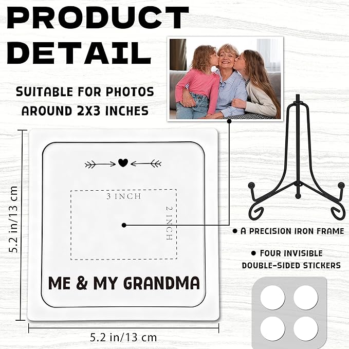 Me and My Grandma Picture Frame, Grandma Picture Frames Wooden Surprise Box, Baby Keepsake Photo, Gender Neutral Nursery Decor, Best Grandparent or First Mother's Day Gifts White