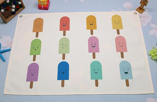 Boho Rainbow Rectangular Banner Flag Wall Decor Gift for Baby Boy Girl Kids,Nursery Above Crib Bedroom Playroom Living Room Decor Decor-Ice Cream Theme-Baby,Shower Birthday Christmas Gift