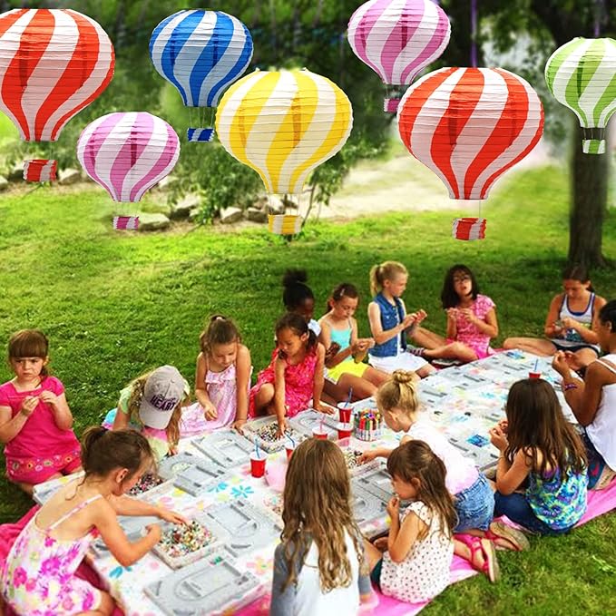 Hanging Hot Air Balloon Paper Lanterns Set, Party Decoration Birthday Wedding Christmas Party Decor Gift, 12 inch, Pack of 5 Pieces
