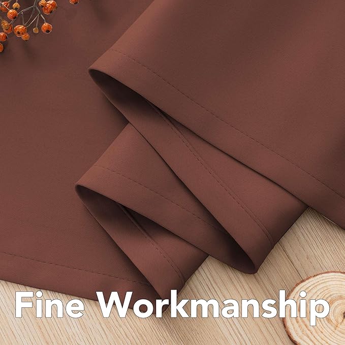 H.VERSAILTEX Blackout Curtains for Bedroom Thermal Insulated Room Darkening Living Room Curtains 84 Inch Long Grommet Privacy Protection Window Curtain Panels/Drapes for Nursery, 2 Panels, Rust