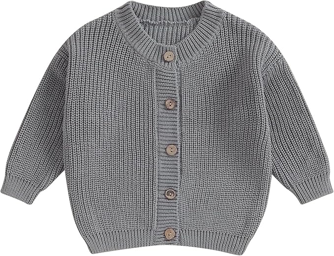 Newborn Baby Boy Girl Knit Sweater Cardigan Winter Warm Button Down Sweatshirt Top Outfit Cute Infant Fall Clothes