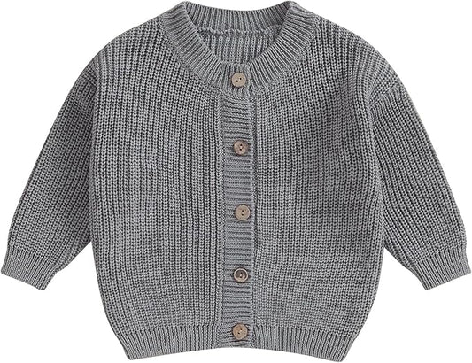 Newborn Baby Boy Girl Knit Sweater Cardigan Winter Warm Button Down Sweatshirt Top Outfit Cute Infant Fall Clothes