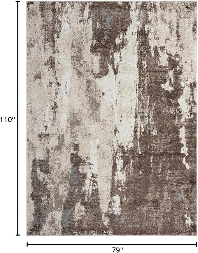 LUXE WEAVERS Euston Collection 7681 Brown 6x9 Modern Abstract Area Rug