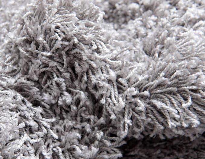 Unique Loom Solid Shag Collection Area Rug (8' x 11' Rectangle Cloud Gray)