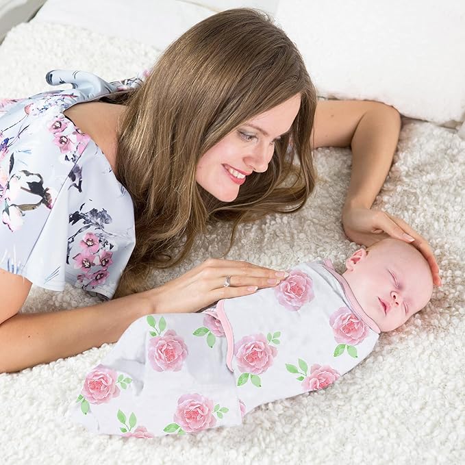 Mama Cheetah Preemie Swaddle Sack, Organic Swaddling Sleep Sacks for Preemies, Swaddle Blanket Wrap, Easy Swaddles for Premature Baby Girl 4-7 lbs, Newborn Essentials, 3-Pack, Cotton, Love You