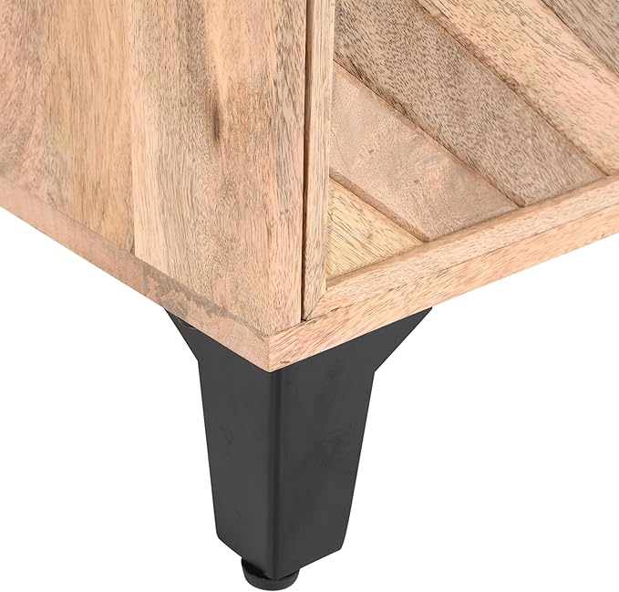 Nightstand, End Table with 2 Drawers, Mid Century Modern Side Table with Shelf Storage Bed Night Stand Accent Table for Bedroom, Living Room… (Solid Wood)