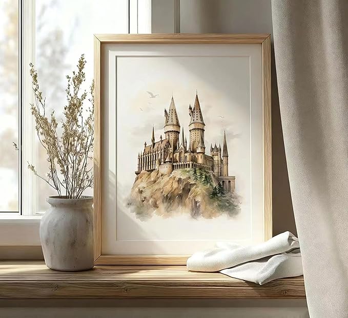 3pcs Magic Nursery Canvas Wall Art Express Train Owl Magic Castle Painting Picture Wall Decor Neutral Watercolor Poster Print Artwork For Kids' Baby Nursery Living Room Decoration Unframed