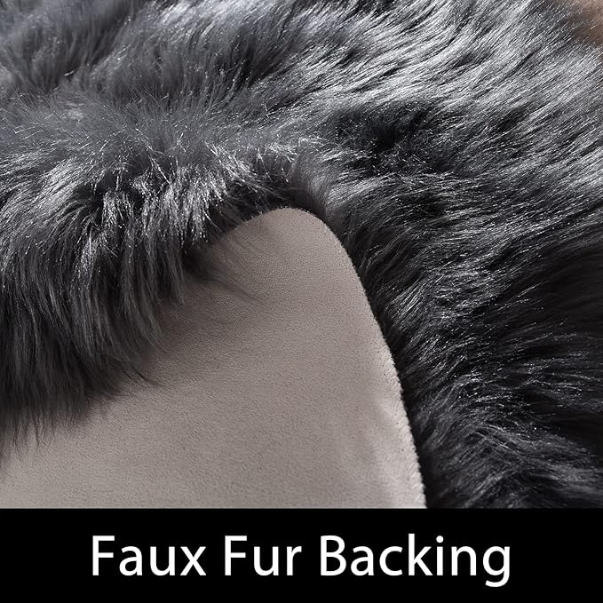 Latepis Dark Grey Rugs for Living Room Round Rugs 6ft Fluffy Circle Fuzzy Shag Rug for Bedroom Dorm Plush Accent Washable Faux Fur Rug Home Decor
