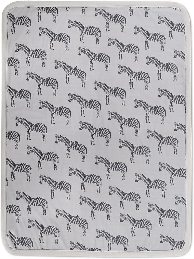 Oilo Baby Blanket, Luxury Soft Plush Backing & 100% Turkish Cotton Jersey Print, Double Layered, 30" x 40", Rolled Jersey Edge Trim, Machine Washable, Perfect for Infant or Toddlers, Zebra