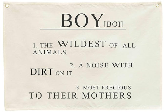 Boy the Wildest of All Animals-Rectangular Banner Flag Poster Wall Decor for Baby Boy Kids-Nursery Above Crib Bedroom Playroom Door Wall Decorations-Boy Present-Birthday Baby,Shower Christmas Gift