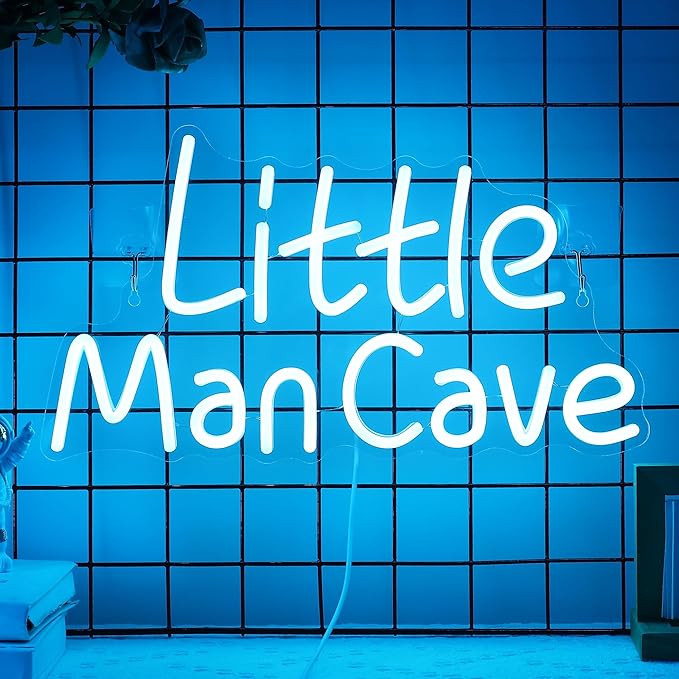 YuanDian Little Man Cave Neon Sign, Neon Lights for Bedroom Gamer Room Wall Decor, Gift Ideas for Teen Boys Nephew Son Grandson