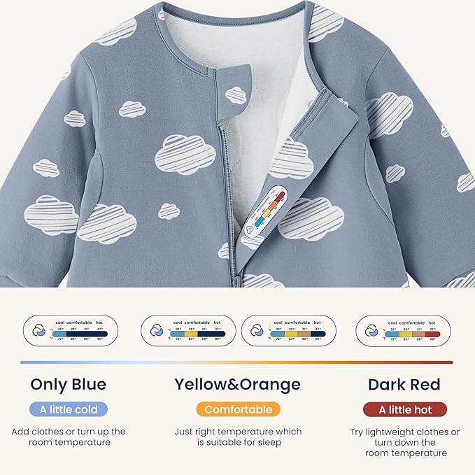 kaiya baby Unisex Sleeping Bag for Babies and Toddlers 2.5 Tog Sleep Sack, Long Sleeve Sleep Sack, Wearable Blanket Baby