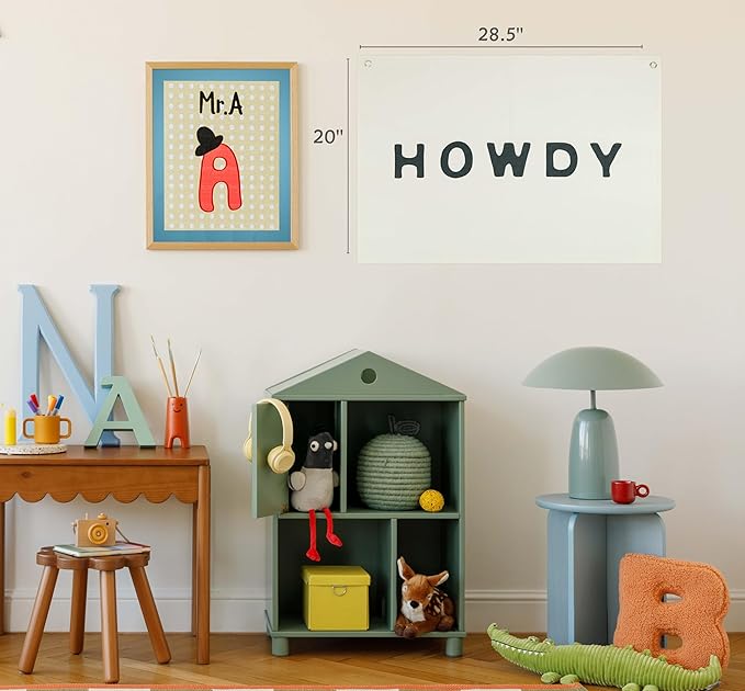 Boho Western Howdy Rectangular Banner Flag Wall Art Decor Gift for Kids Teen Women Men,Office Home Living Room Bedroom Decor Garden-Howdy Rectangular Banner Collection-Birthday Christmas Gift