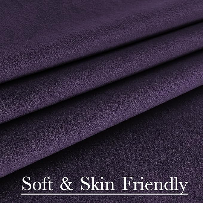 StangH Velvet Curtains for Bedroom, Purple Orchid Velvet Drapes 52x96 Inch with Rod Pocket Back Tab, Room Darkening Thermal Insulated Window Treatment for Living Room, 2 Panels