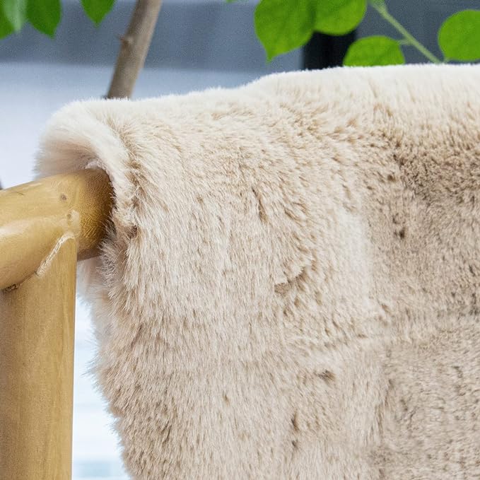 Shag Faux Bunny Washable Fluffy Fur Rug Runners for Hallways Camel Plush Area Rugs for Living Room Bedroom Faux Sheepskin Rug 2x6 Shaped Nursery Rugs