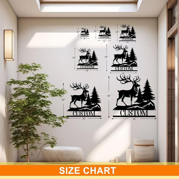 Custom Signs Outdoor Metal, Deer Beneath the Pines Wall Art, Cabin Decor, Indoor or Outdoor Wall Decor, Wildlife Lover's Gift, Christmas Gift