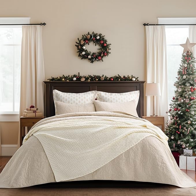 EVERGRACEHOME Chunky Chenille Knit Throw Blanket for Couch, Soft Luxurious Moss Stitch Blankets for Bed, Cozy Decorative Farmhouse Knitted Throws for Sofa, Ivory White, 50" x 60"