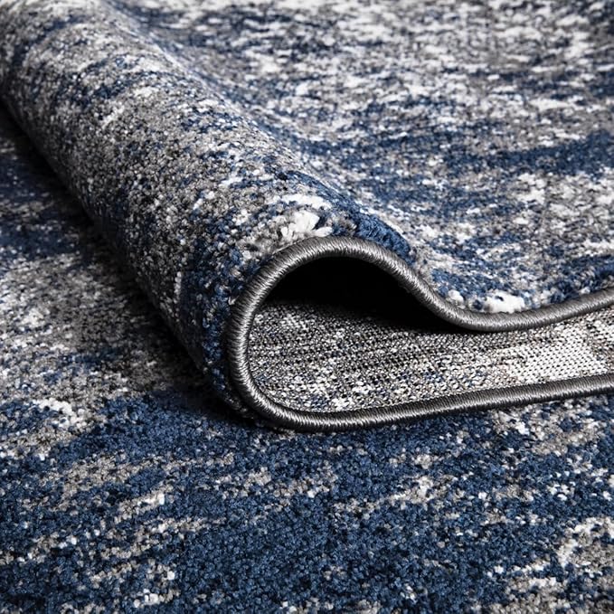 Keen Home Design Area Rugs - 3x5 Non-Shedding, Abstract Rugs for Kitchen, Living Room, Bedroom, Dining Room, Entryway - Size: 3' x 5', Navy/Grey/White