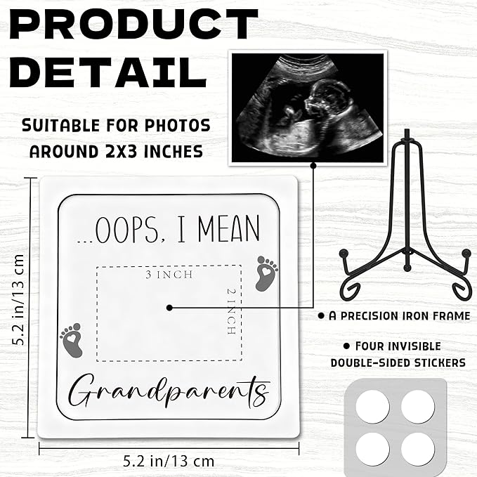 Pregnancy Announcement for Grandma Grandparents, Ultrasound Picture Frame Surprise Box, You're About to Become A Babysitter, Baby Coming Soon Announcement, Pregnancy Reveal Gifts to Grandparents