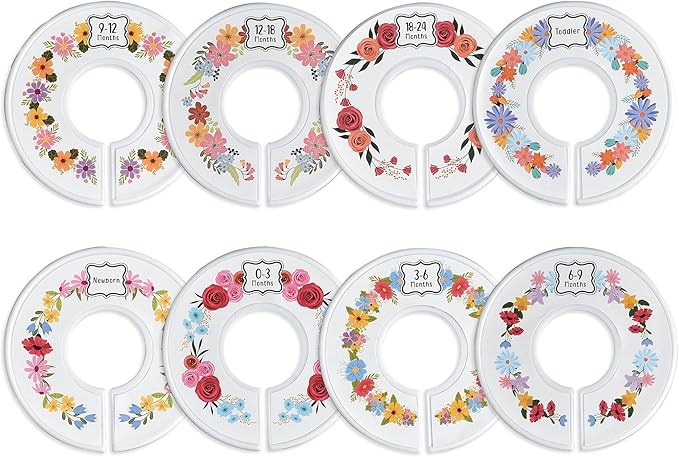 Velvet Baby Hangers with 10x Clips and 8X Dividers (30 Pack) | 11” Ultra-Slim Baby Clothes Hangers | Non-Slip Felt | Space-Saving Nursery & Infant Closet Organizer | Pink
