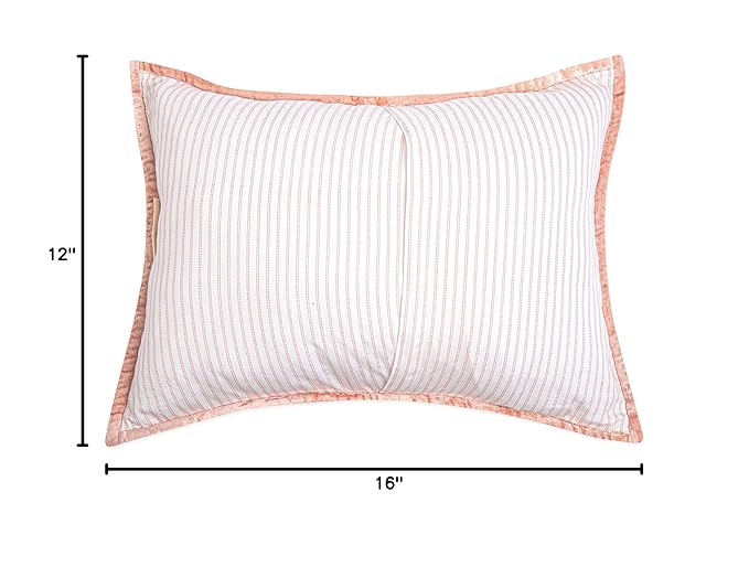 Crane Baby Pillow, Decorative Rectangle Velvet Pillow for Nursery and Toddler Rooms, Pink, 12" x 16"