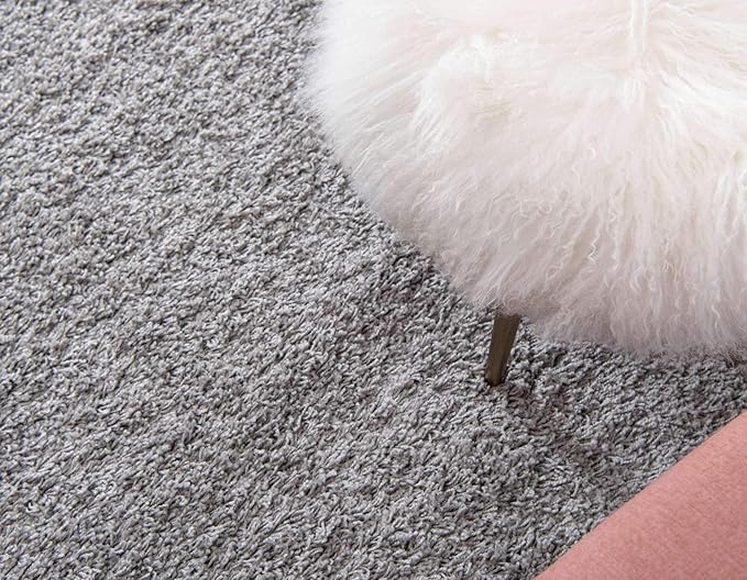 Unique Loom Solid Shag Collection Area Rug (2' 6" x 19' 8" Runner, Cloud Gray)