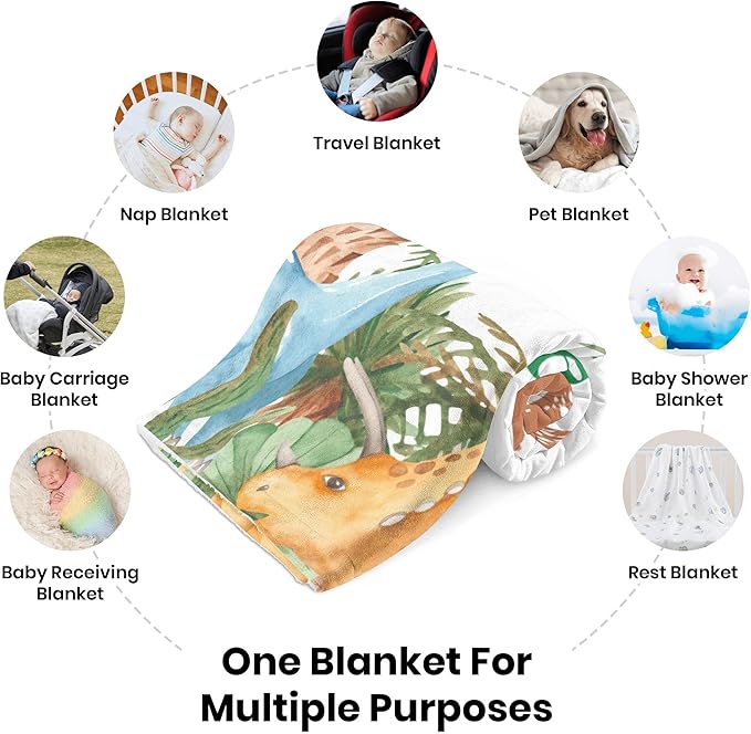 J&SBGFT Custom Baby Blanket for Boys, Name Personalized, Receiving Blanket for Toddlers & Kids, Nursery Stroller Crib Decor Throw, 30"x40", Color:5