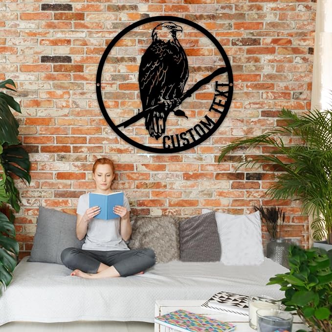 Metal Sign Customized, Personalized Eagle Wall Decor Indoor or Outdoor, Custom Signs Outdoor Metal, Cabin Decor, Porch Decor