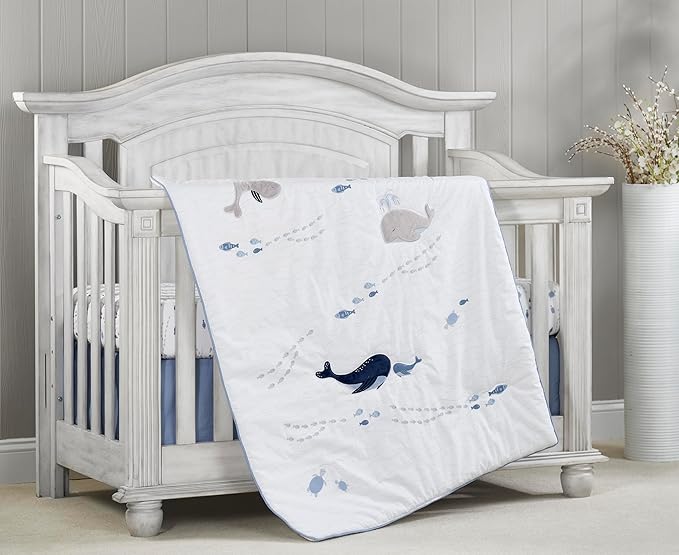Oxford Baby Whale of a Time 3 Pc Baby Crib Nursery Bedding