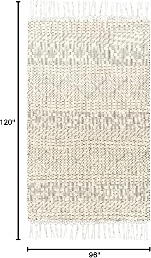 Mark&Day Wool Rugs, 8x10 Alto Pass Global Cream Area Rug, Cream Beige Carpet for Living Room, Bedroom or Kitchen (8' x 10')