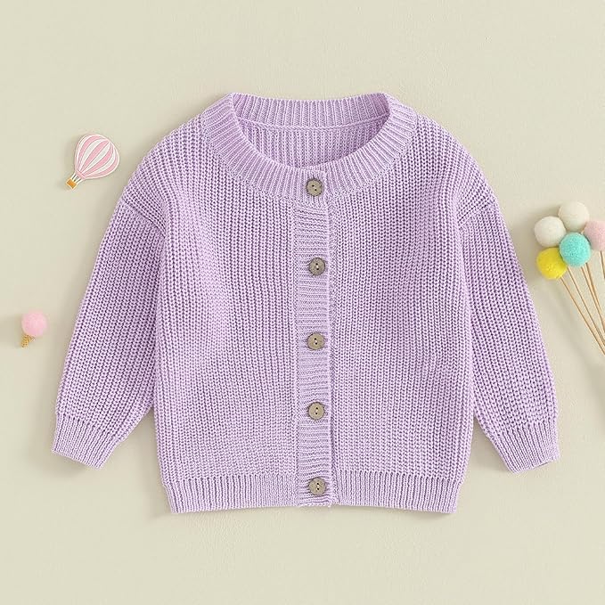 Newborn Baby Boy Girl Knit Sweater Cardigan Winter Warm Button Down Sweatshirt Top Outfit Cute Infant Fall Clothes
