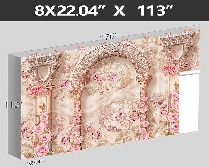 XMPMBM-3d Floral Fabric Wallpaper Pink Peony Bedroom Bathroom Wall Mural-W 176" X H 113"（138 Square Foot）