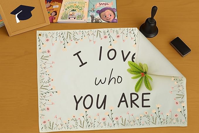 Nursery Canvas Banner-Hanging Rectangular Flag Sign Art for Nursery Kids Baby Girl Boy,Above Crib Playroom Babyroom Bedroom Door Decor,Baby Shower Christmas Gift-I Love Who You Are-28.5" L x 20" W