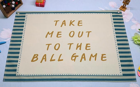 Boho Rectangular Banner Flag Wall Art Decor Gift for Baby Boy Kid,Nursery Boy Room Playroom Reading Room Front Decor-Take Me Out to the Ball Game-Baby Present Shower,Birthday Christmas Gift