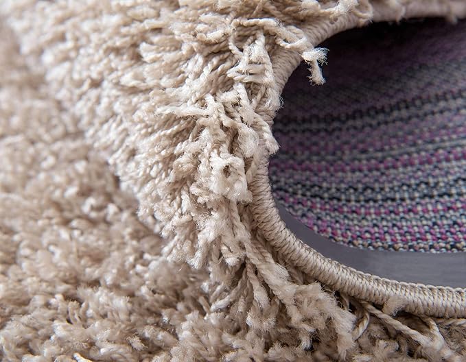 Unique Loom Solid Shag Collection Area Rug (2' 2" x 3' 1" Rectangle, Taupe)