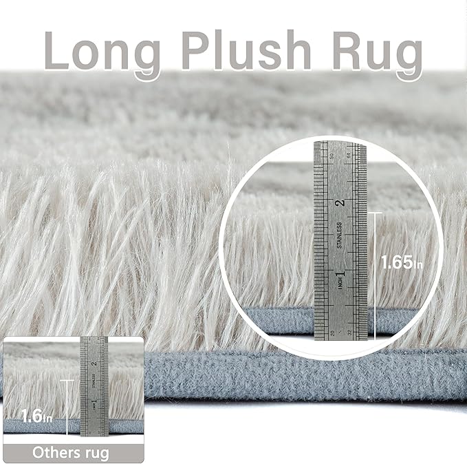 Shag Rug 9x12 for Living Room, Super Soft Modern Plush Rug Non-Slip Large Area Rug Indoor Fuzzy Carpet Fluffy Rugs for Bedroom Home Aesthetic Decor