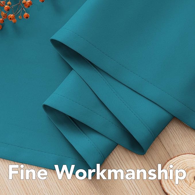 H.VERSAILTEX Premium Blackout Thermal Insulated Room Darkening Curtains for Bedroom/Living Room - Classic Grommet Top (2 Panels, Turquoise Blue, 52 Inch by 45 Inch)