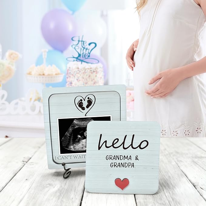 Pregnancy Announcement For Grandma Grandparents, Ultrasound Picture Frames Surprise Box, Baby Announcement Gifts, Baby Coming Soon Announcement for Pregnancy Reveal Gifts to Grandparents
