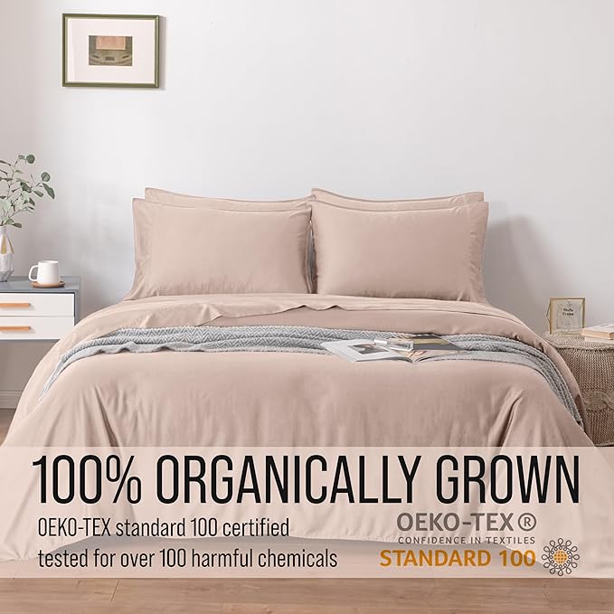 Bella Coterie 6 Piece Luxury Bamboo Viscose Split Top King Size Sheet Set | 34" Split for Adjustable Beds | 100% Organically Grown| Cooling | 18” Deep Pocket | 4 Pillowcases [Dusty Rose]