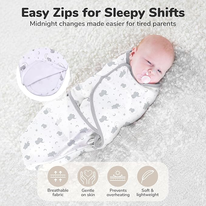 Mama Cheetah Preemie Swaddle Blanket with Zipper, Newborn Swaddle Sack, Baby Swaddles Sleep Sack, Baby Swaddle Wrap for Baby Boy & Baby Girl, 3-Pack