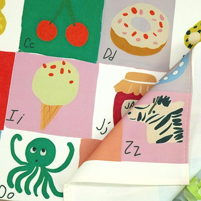 Alphabet Numbers Rectangular Banner Print Flag Sign Wall Art Decor Gift for Baby Boy Girl Kids,Nursery Bedroom Playroom Reading Room Front Door-ABC-Baby Present Shower,Birthday Christmas Gift