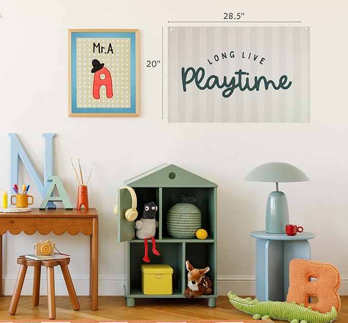 Boho Diversity Rectangular Banner Flag Wall Decor Gift for Baby Boy Girl Kids,Toddler Room Nursery Homeschool Playroom Decor-Long Live Playtime-Baby Present Shower,Birthday Christmas Gift
