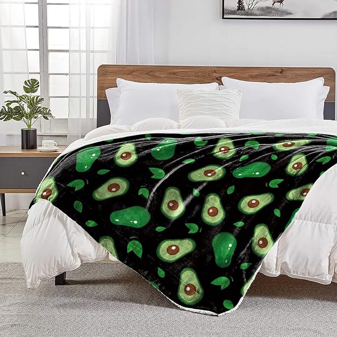 Ultra Soft Fleece Blanket- Lightweight & Warm Throw Blanket for Couch, Cozy Plush Sherpa Blanket for Adults Kids, Durable & Easy Care (Avocado, 50x60 in)
